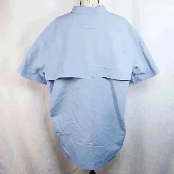 L.L Bean Short Sleeve Button Up Vented Fishing Shirt Men’s Blue Size XL Reg - Picture 8 of 13